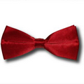 Solid Red Satin Bow Tie